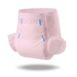 CutiePlusU Disposable Adult Diaper Heavy Absorption Dry Surface Adult Diapers All Night- Pink 10 Pieces (Medium 28"-38")