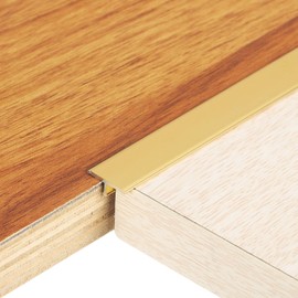 uxcell 2.9ft x 0.47" t Molding Floor Transition Strips, Aluminium Alloy Vinyl Flooring Gap Trim for Joining Laminate Planks Tiles Floor Gaps, Gold