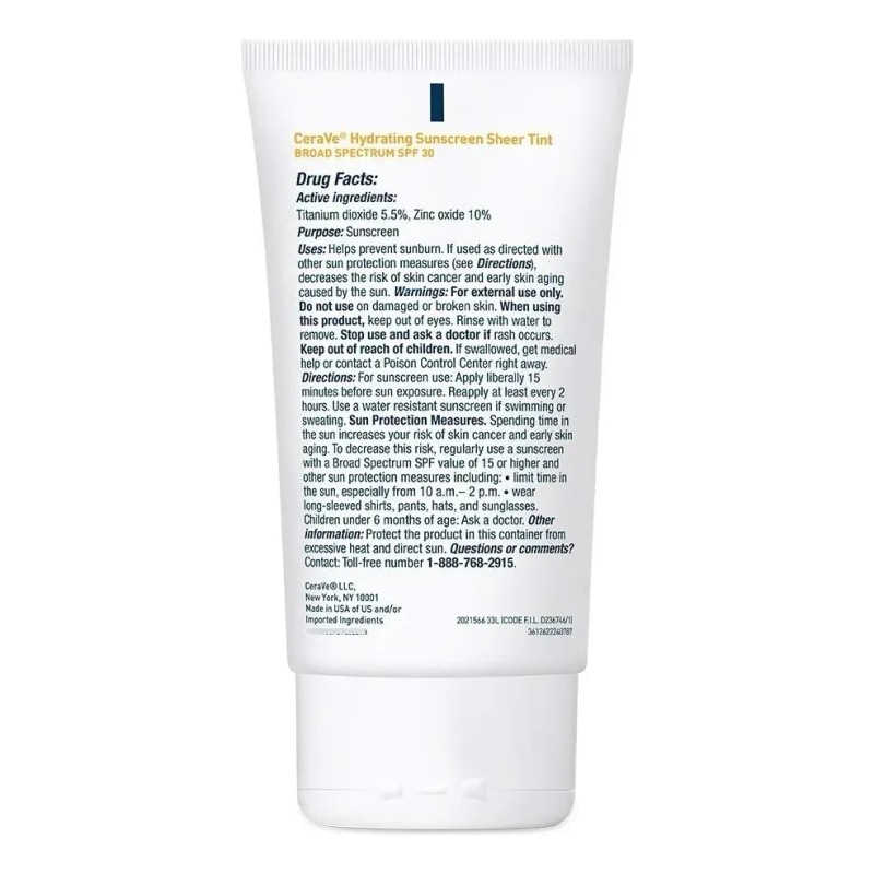Cerave Crema Hidratante Solar Color Fps 50ml Botellas