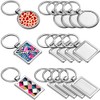 12 Pieces Sublimation Blank Keychain Metal Heat Transfer Keychain Blank Board Key Rings for DIY Crafts Supplies, 3 Shapes