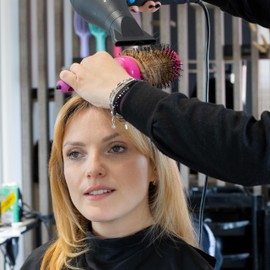 Olivia Garden Expert Blowout Shine – Pink - 55 - Ceramic Coated Round Brush for Smooth Blowout, Frizz-Free Hair & Radiant Shine