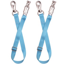 Adjustable Trailer Tie （2 Pack）-Horse Trailer Nylon Strap Tie，Adjusted from 25 to 37” (Hurricane Blue)