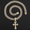 LCWLJL Mens Hip-hop Cuban Chain, Rhinestone Bling Pendant Necklace Diamond