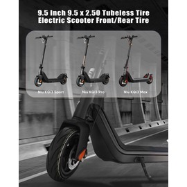 RidTianTek 9.5x2.50 Tubeless Tire 9.5 Inch with Live Glue Repairable for NIU KQi3/Pro/Max Electric Scooter Accessories, Rear Front Wheel Replacement, Non-Slip, Shockproof, Self Repairing (1 Pack)