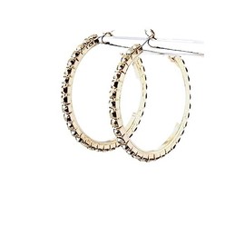 Arco Crystal Hoop Earrings - Gold