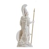 Athena With Owl Medusa Shield Greek Goddess Alabaster Statue 10.6"