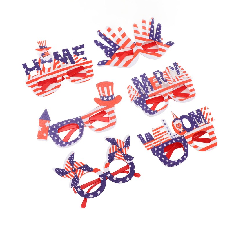 6PCS 4th of July Glasses Patriotic Decorations Accessories American Flag