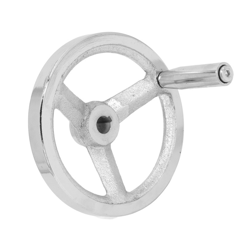 3 Spoke Hand Wheel with Revolving Handle Cast Iron Round