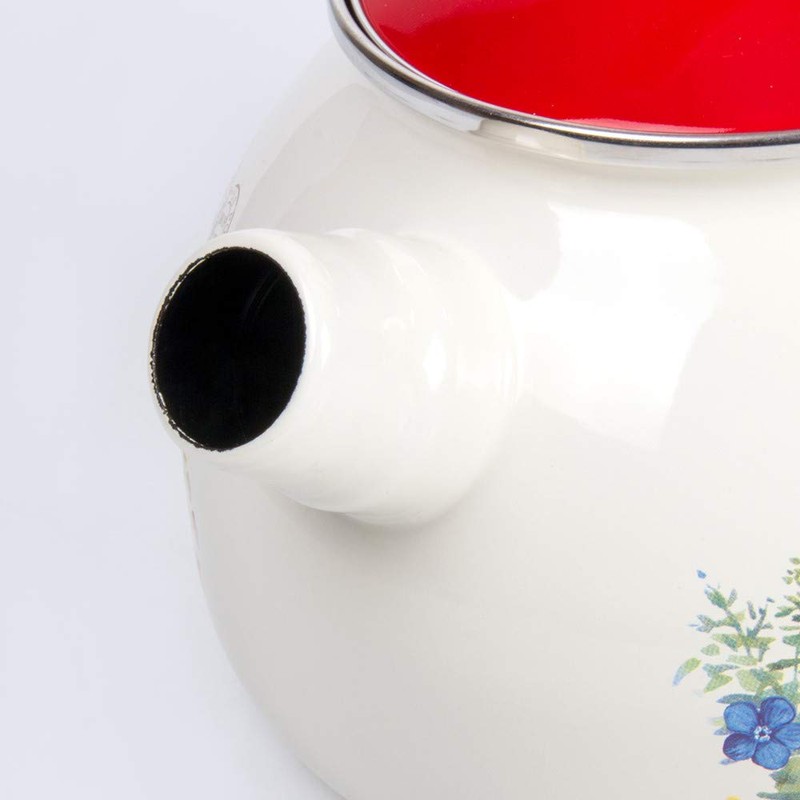 Whistling Tea Kettle Stovetop Rooster Enamelware Kettle 2.7-qt. (2.5 L)