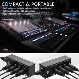 GINTOOYUN 2PCS 4-Channel DMX XLR to Ethernet Extender Male Female to RJ45 Ethercon Cable Multi Extender for Stage Lighting and Home Recording Studio Compatible