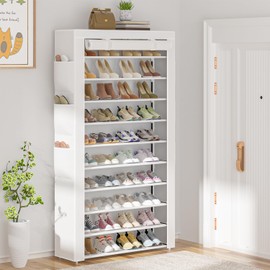OYREL Shoe Rack 10Tier Large Capacity 50-56Pairs Beautiful Tall Shoe Shelf Free Standing Storage Cabinet Entryway Closet