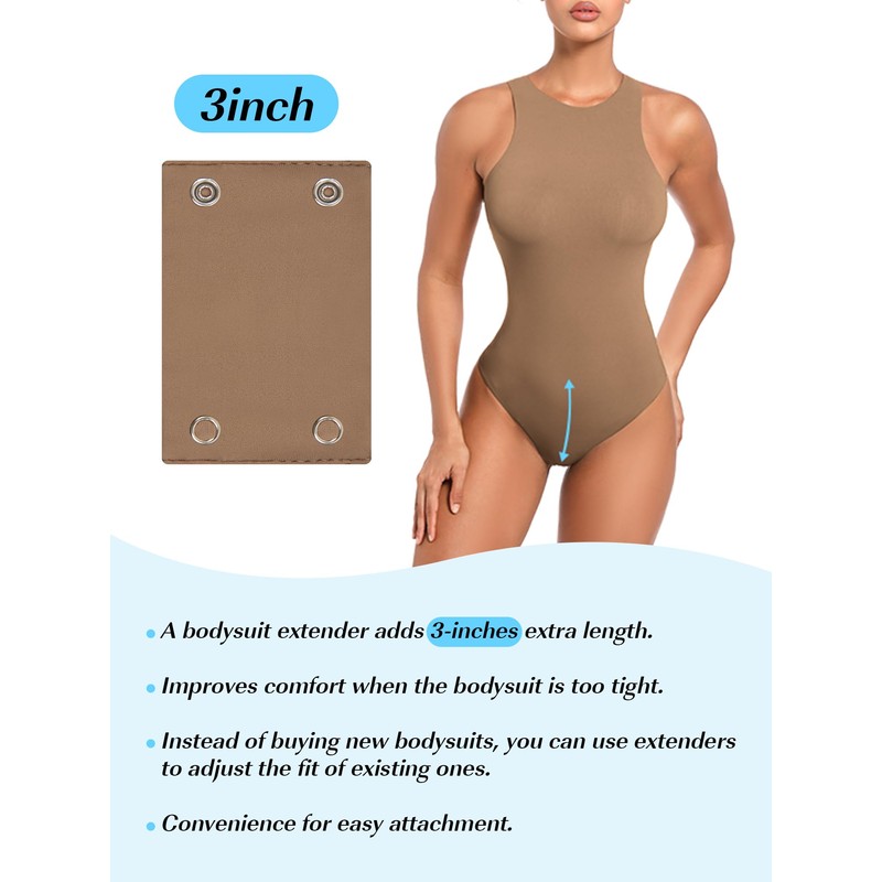 DKUUPEX Women's Bodysuits Extender Snap, Shapewear Bodysuit Crotch Extenders, Adjustable