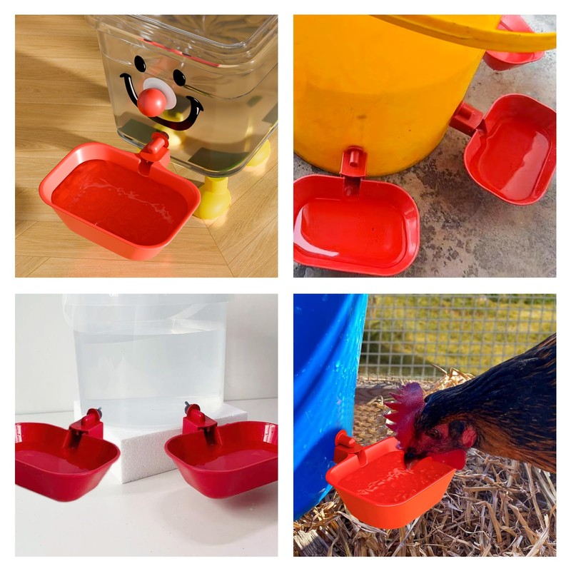 KCLROEO XL Chicken Waterer Cups – 4 Pack Large Automatic