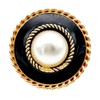 Goldgöre 5 Metal Buttons Black Gold 25 mm with Pearl