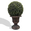 Dithoko 32" Ball Topiary in Brown Pedestal Pot, Artificial Faux