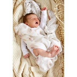 Lässig Baby Burp Cloth, Muslin Made from Bamboo Fibre and Cotton; Soft Breathable (pack of 3, 80 x 80 cm)/Heavenly Soft Swaddle L