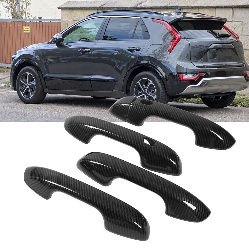 Car Exterior Door Handle Panel Carbon Fiber Style Outer Handle