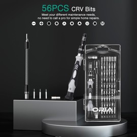 ORIA Precision Screwdriver Set, Small Screwdriver Set, 60 in 1 with 56 Bits Screwdriver Set, Mini Screwdriver Repair Tools with Flexible Shaft for Mobile Phone, Game Console, Tablet, Black