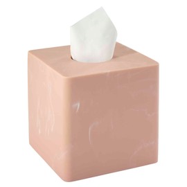 Nicole Miller - Tissue Box Cover, Resin Countertop Accessories, Dorm Room Essentials (Kendall Collection, Clay)