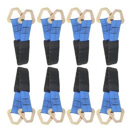 NovelBee 8pcs 2" x 24" Axle Tie Down Strap with D Rings and Protective Sleeve for Race Car Hauler Tow Truck (Blue)