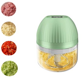 CBTLYSK Kitchen Electric Food Chopper, Manual Onion Chopper for Vegetables, Fruits and Nuts with BPA-Free Durable Food-Safe Materials, Vegetable Chopper and Dicer (Green, Electric model-250ML)