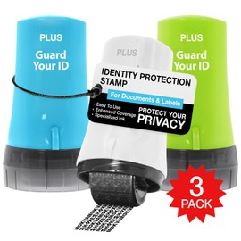 Guard Your ID Advanced 2.0 Roller 3-Pack for Identity Theft Protection, Confidential Security Stamp Mixed Color Kit (Turquoise, Green, White)