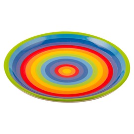 Rainbow Stripe Hand Painted Ceramic Plate 21cm Medium