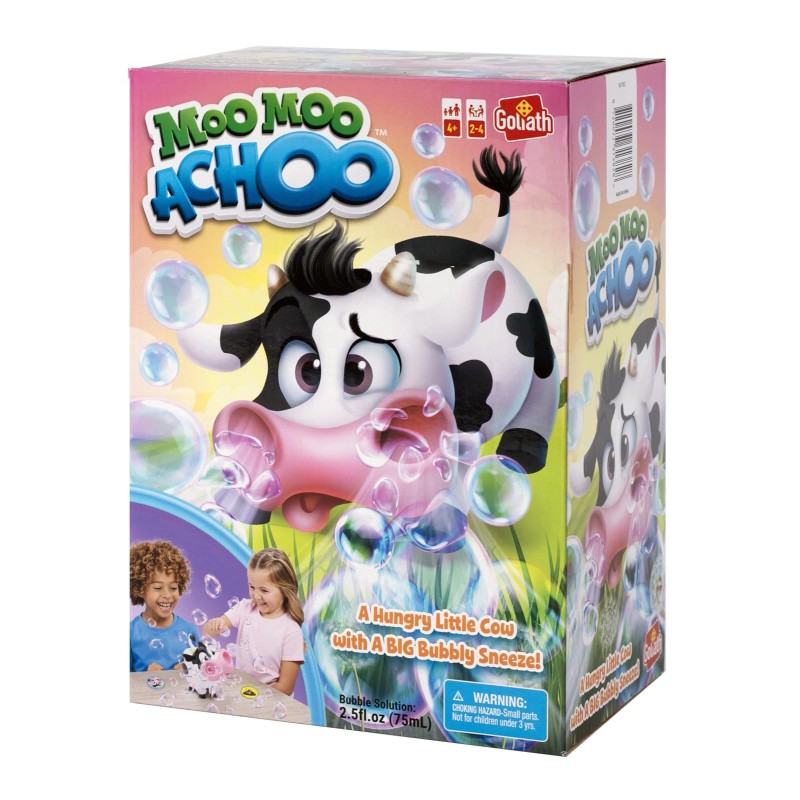 Goliath Moo Moo Sneezy Cow Tabletop Game with Bubbles for