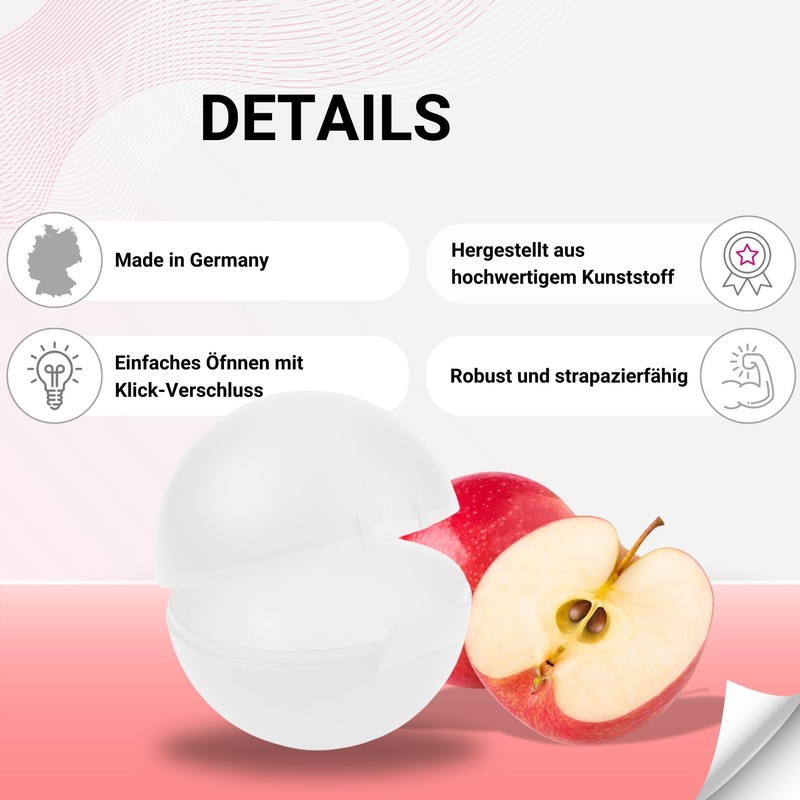 Uakeii Apple Box for School Made of Plastic - Apple
