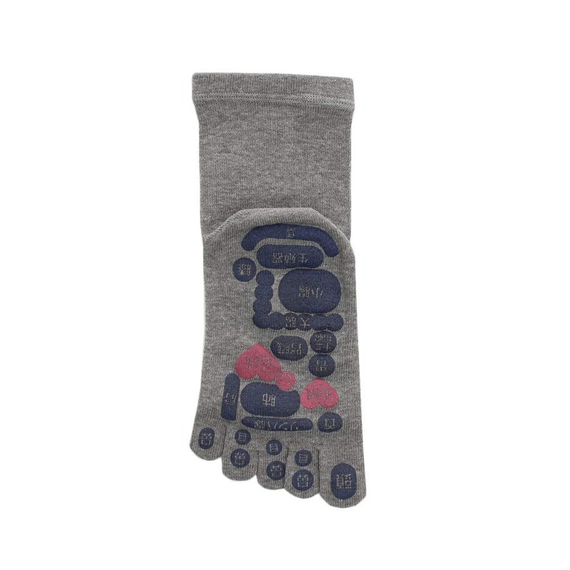 MIKASA TSUBO Recipe Urn Map Five Toe Socks, Gray