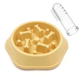 Hive Mind Pet Bowl, Preventing Fast Eating Dish, Unique Uneven Bait Dish, Dish, Health Care, Anti-Slip, For Medium Dogs, Large Dogs (Yellow)