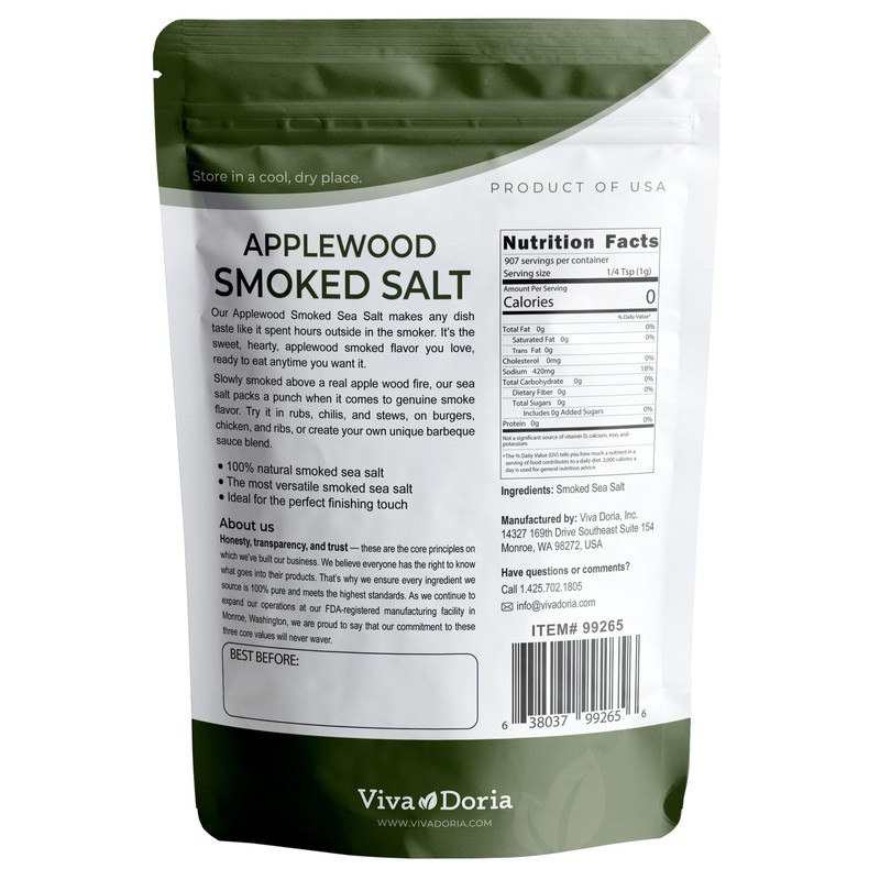 Viva Doria Applewood Smoked Sea Salt - Fine Grain, 2