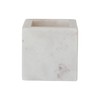 Creative Co-Op Square Marble Container, White