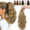 Felendy Ponytail Extension, 15" Drawstring Ponytail Hair Extensions Curly Wavy