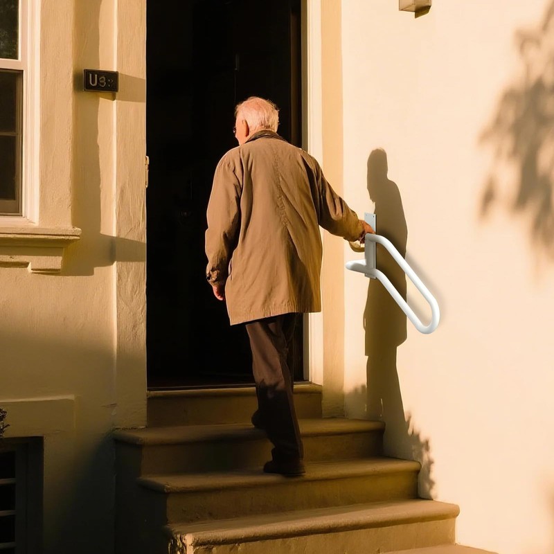 Right Side Wall Mounted handrail, Garge Door Stair Railing for