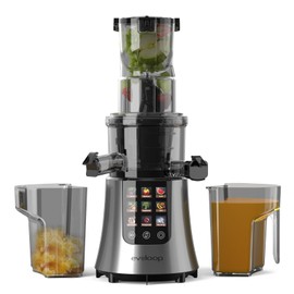 Cold Press Juicer, 3.2" Feed Chute with Dual Strainers (Juice & Sorbet), Cold Press Juicer For Whole Fruits & Vegetables, Juicer Machines with BPA Free (Gray)