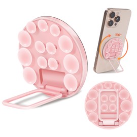 Suction Cup Phone Mount Phone Grip Accessories Trendy 2.17in Strong Suction Force Sticky Phone Grip Silicone Soporte para Celular for Selfies and Videos (Pink)