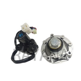 RAYANA Ignition Switch+Gas Fuel Tank Cap+Seat Lock+Keys Compatible For Yamaha YZF R1 R6 R6S FZ6 FJR1300 Ignition Switch Fuel Gas Cap Cover Seat Lock Key Set
