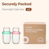 ComSaf Overnight Oats Containers with Lids (16oz+4oz, 2Pcs), Dual-Laryer Chia
