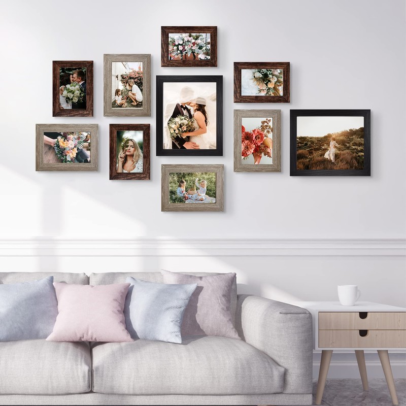 LUCKYLIFE Picture Frames Collage Wall Decor 10-Pack, Gallery Wall Frame