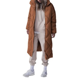 Tankaneo Women's Quilted Puffer Jacket Long Winter Coats Zip Up Baggy Down Outerwear with Pockets