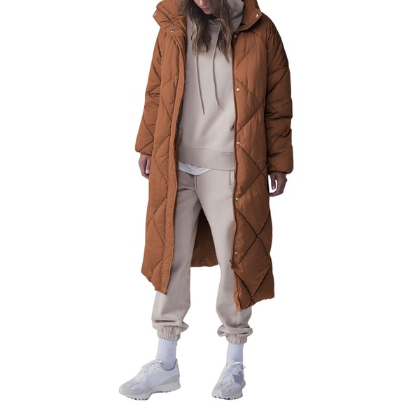 Tankaneo Women's Quilted Puffer Jacket Long Winter Coats Zip Up