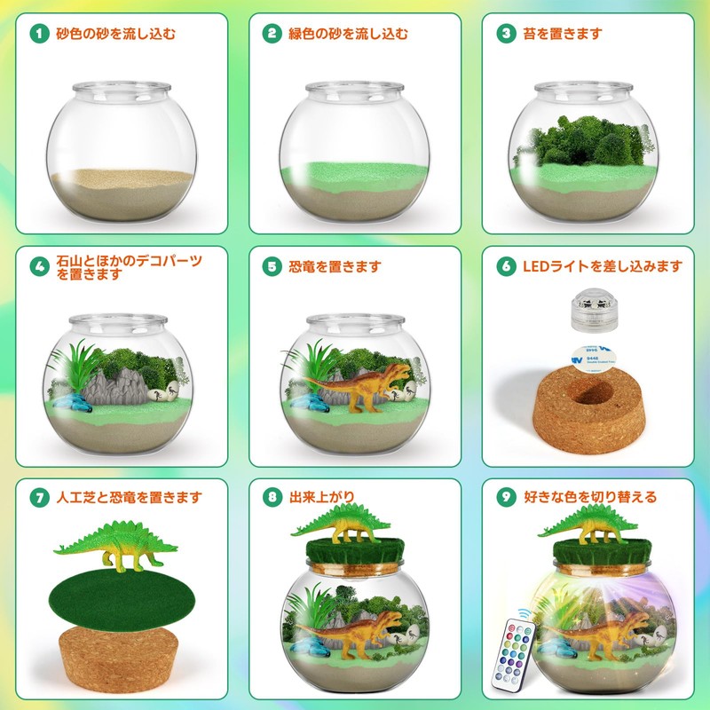 Dinosaur Miniature Terrarium Kit, Craft Kit, Kids, Elementary School Students,