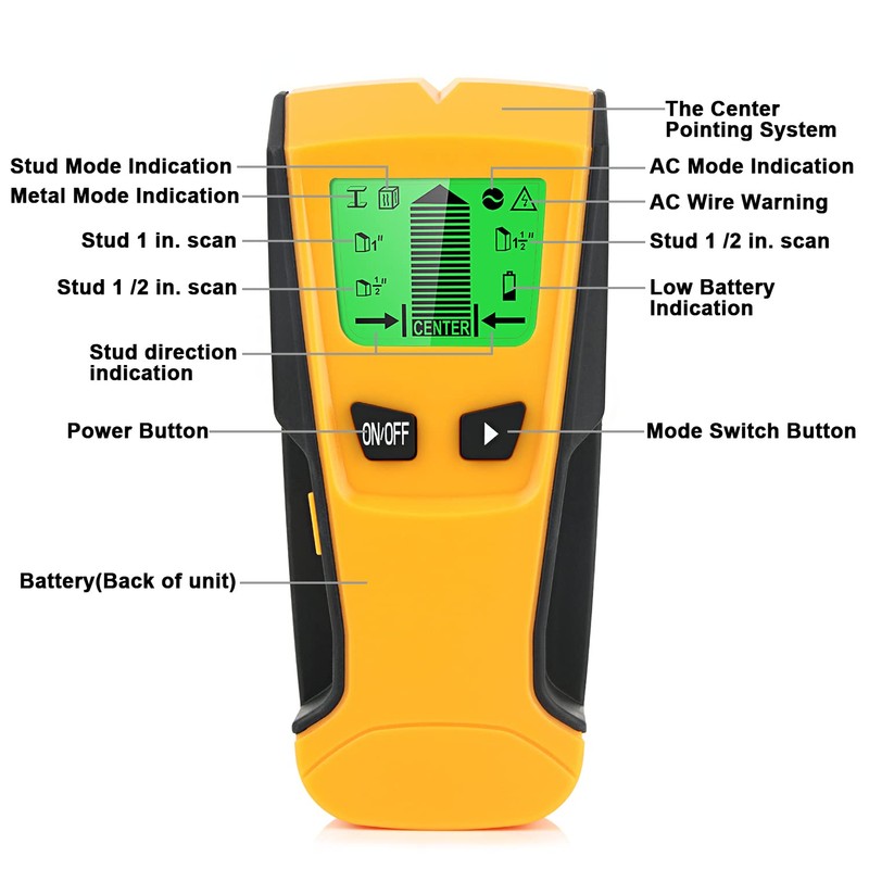 Stud Finder, 5 in 1 Wall Scanner - Stud Detector/Live