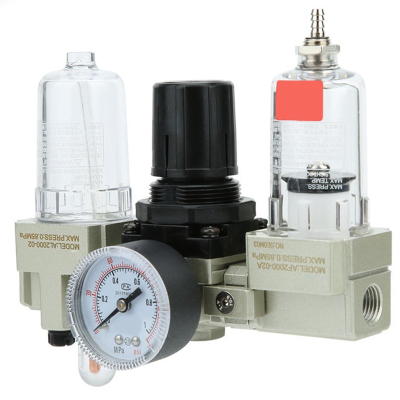 Air Oil Water Separator Triplet Automatic Drainage Pressure Regulator Aluminum