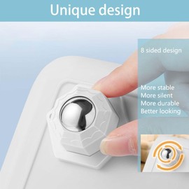SVOCK Pack of 8 Ball Castors for Furniture, Furniture Castors, Flat Black White, Rolls for Gluing Kitchen Appliances, Furniture Castors Small, Wheels for Furniture, Coffee Machines, Storage Boxes,