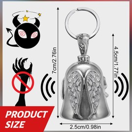 Guardian Bell Motorcycle Lucky Charm Bell Guardian Angel for Motorcyclists Bell Keychain with Hanging Ring for Electric Cars Bicycles Motorcycles (A)