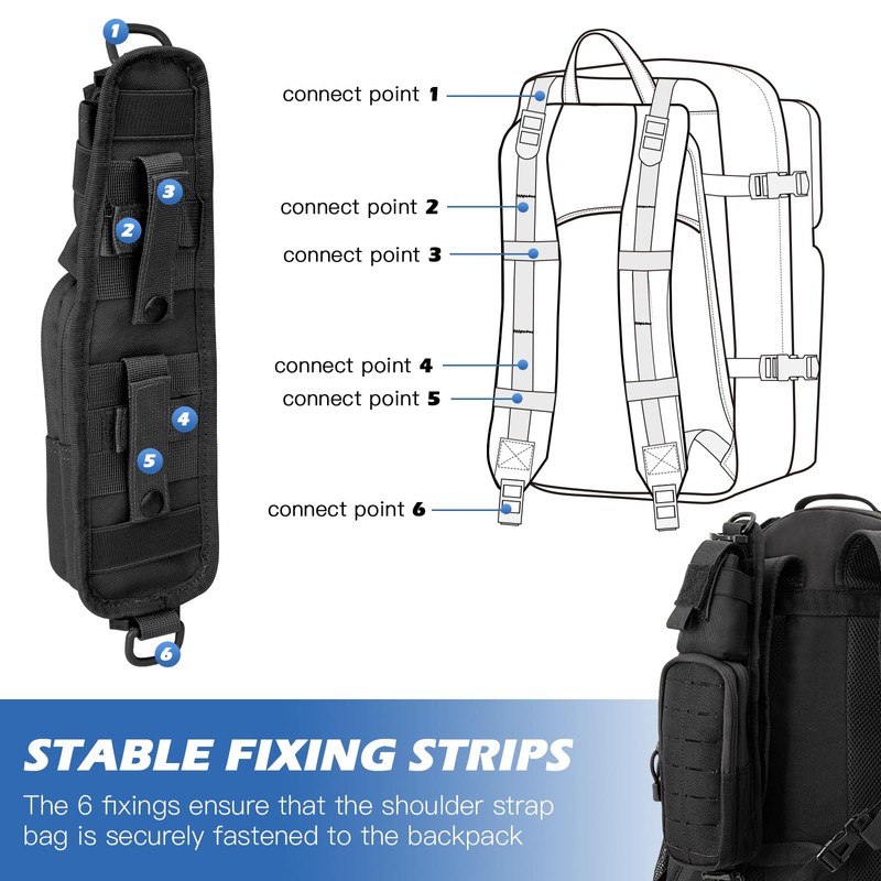 Jueachy Strap Shoulder Molle Accessories Pouch: Tactical Backpack Pocket Attachment