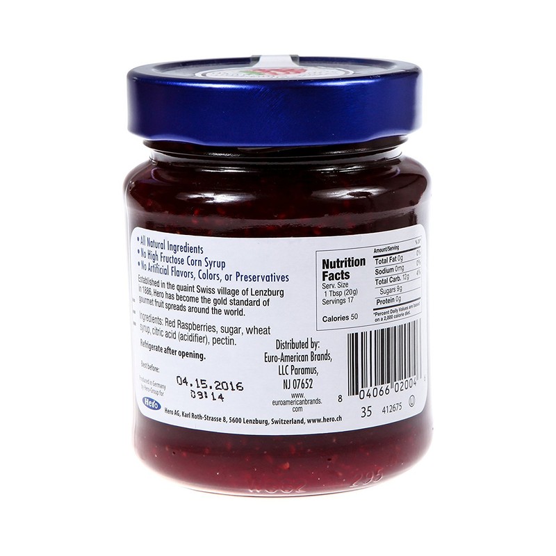 Hero Red Raspberry Premium Fruit Spread 12 Ounce