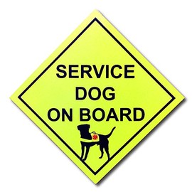 COOLHUBCAPS Reflective Service Dog On Board Auto Magnet (Service Dog)